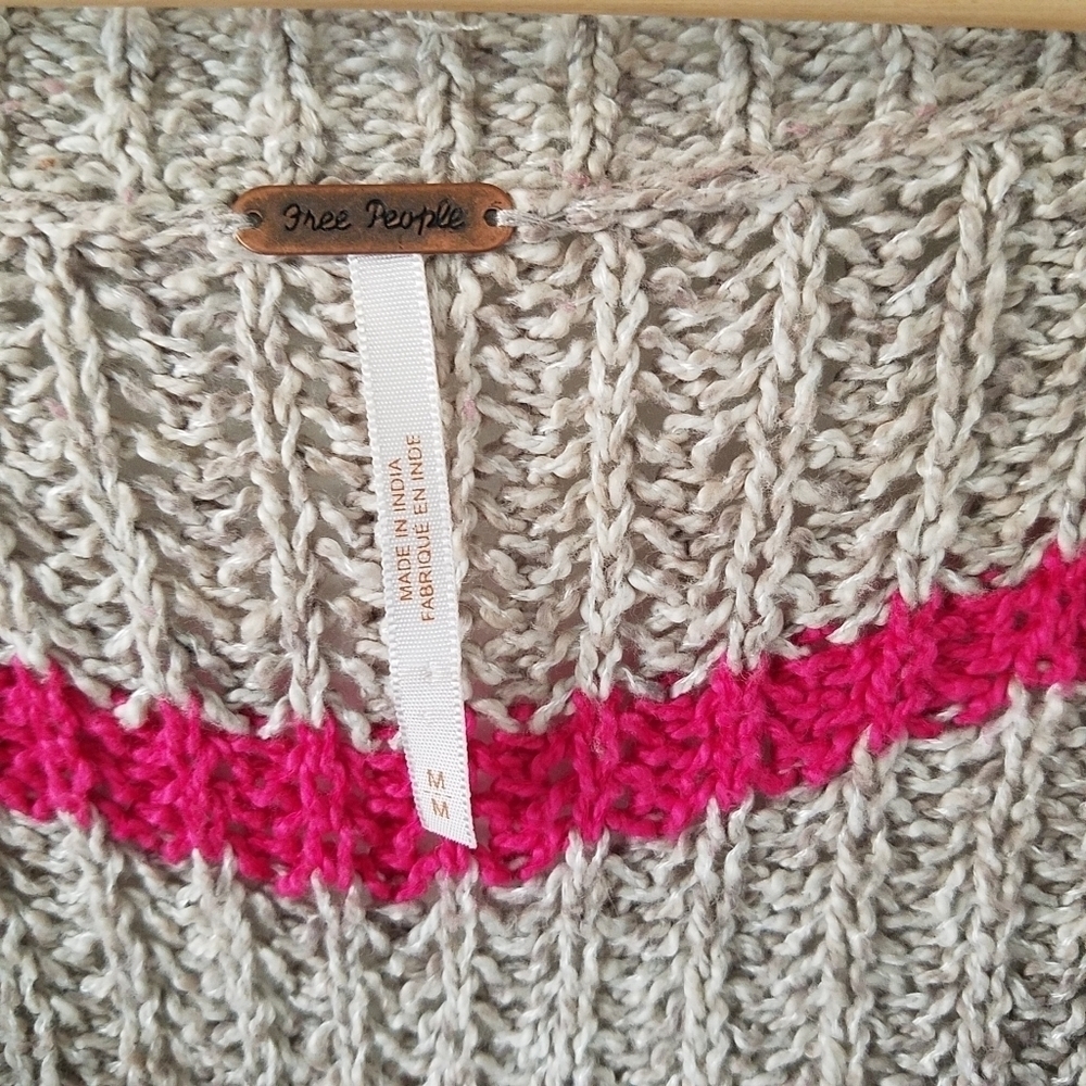 Free People Complete in Stripes Slouchy Longsleeve Pull-over Sweater M - Picture 10 of 11